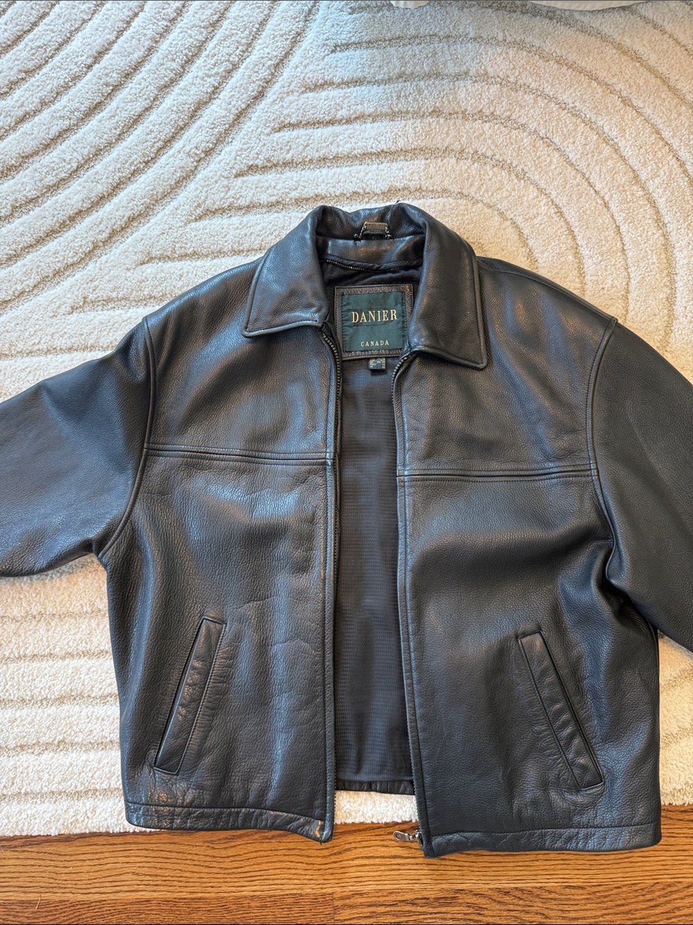 Danier Black Leather Bomber Jacket